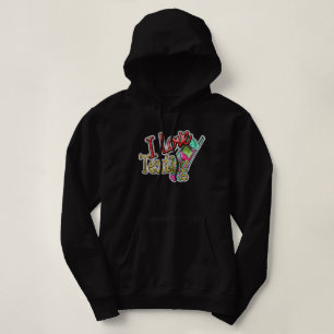 Pull À Capuche J'aime le sweat-shirt Texting