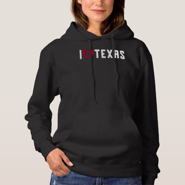 Pull À Capuche J'Aime Le Texas Fière Texan États-Unis Patriotique (Devant)