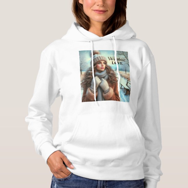 Pull À Capuche J'aime l'hiver (Devant)