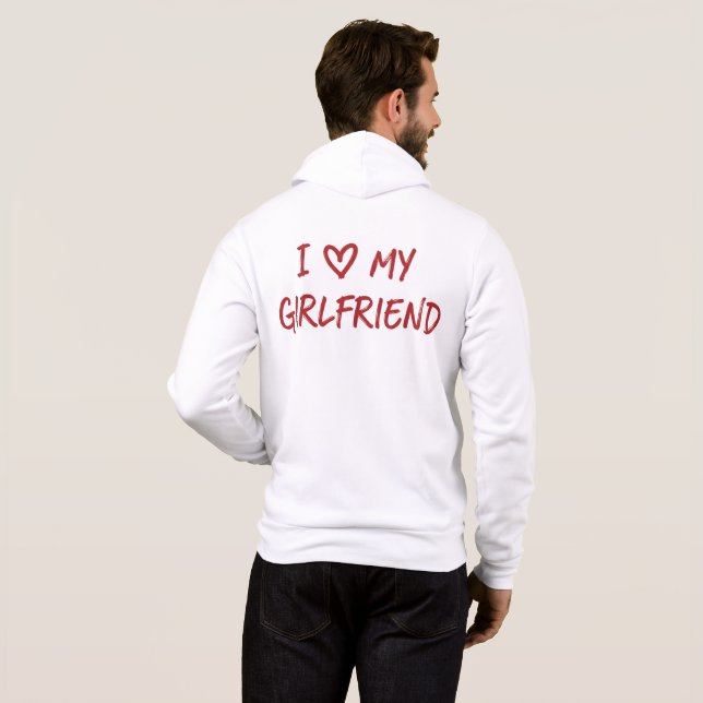 Pull À Capuche J'aime ma petite amie (Dos entier)
