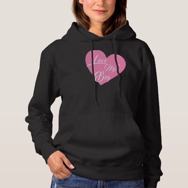 Pull À Capuche J'aime mon coeur de garçon Mon corps Graphiques (Devant)