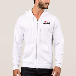 Pull À Capuche J'aime mon mari texte avec symbole de cœur rouge