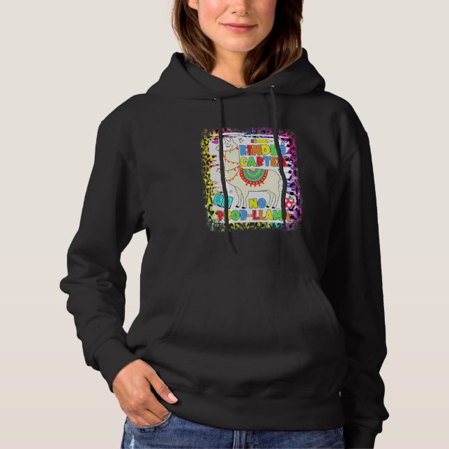 Pull À Capuche Jardin d'enfants No Prob-Llama Enseignant Enfants  (Devant)
