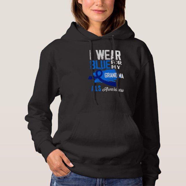 Pull À Capuche Je Porte Du Bleu Pour Mon Grand-Mère Soutien Aussi (Devant)