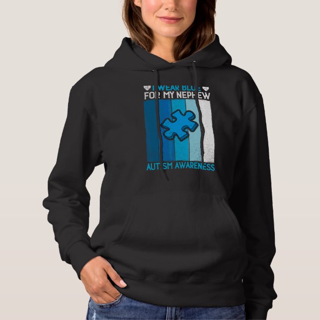 Pull À Capuche Je Porte Du Bleu Pour Mon Mois De Sensibilisation  (Devant)