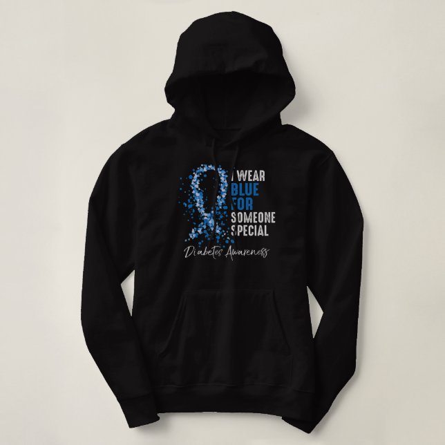 Pull À Capuche Je Porte Du Bleu Pour Quelqu'Un Sensibilisation Sp (Design devant)