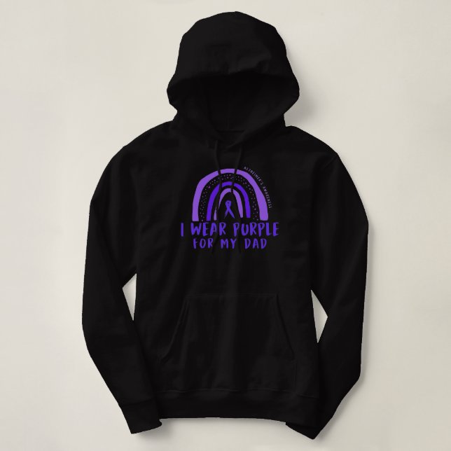 Pull À Capuche Je Porte Du Violet Pour Mon Père Alzheimer Cadeau  (Design devant)