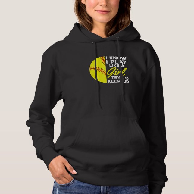 Pull À Capuche Je Sais Que Je Joue Comme Une Fille Essaie De Cont (Devant)