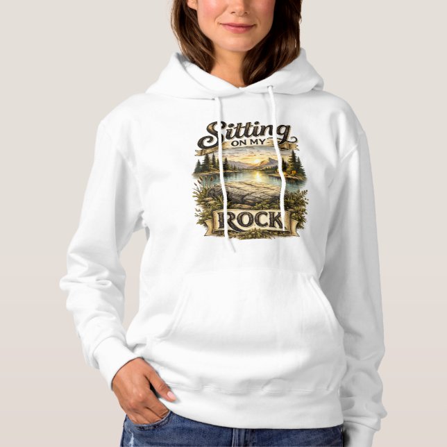 Pull À Capuche Je suis assis sur mon rocher (Devant)