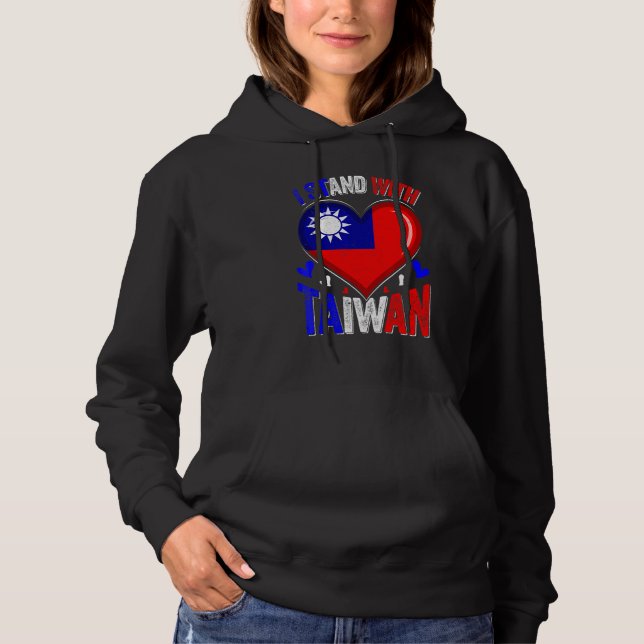 Pull À Capuche Je suis avec Taïwan J'aime Taïwan Drapeau taïwanai (Devant)