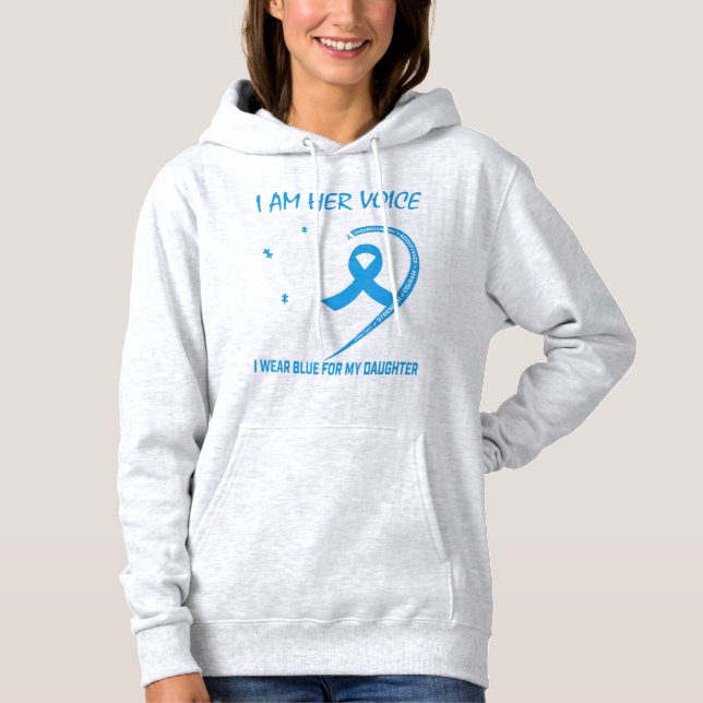 Pull À Capuche Je suis sa voix elle est mon coeur Sensibilisation (Devant)