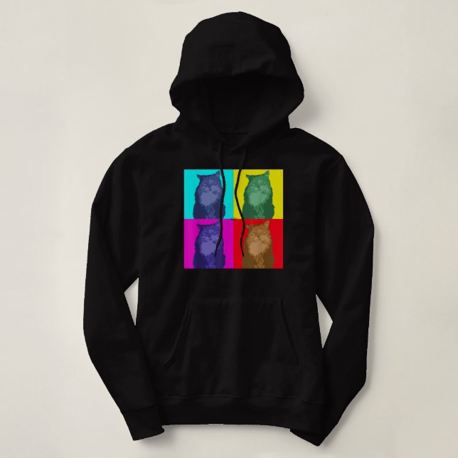 Pull À Capuche Je suis une chemise de chat - T-shirt de chat noir (Design devant)