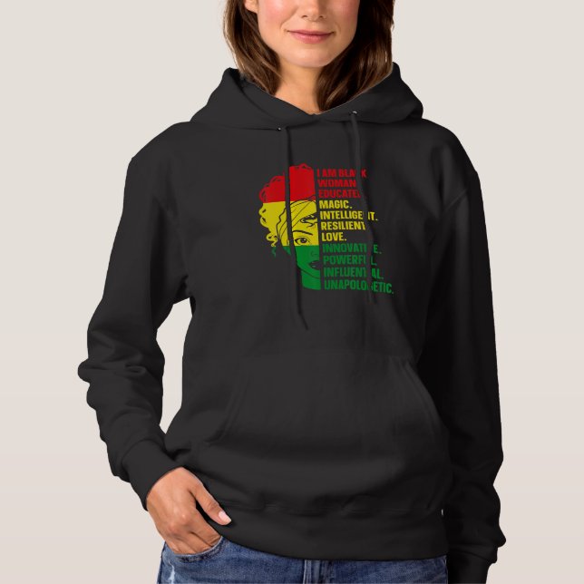 Pull À Capuche Je Suis Une Femme Noire Éduquée Melanin Histoire N (Devant)