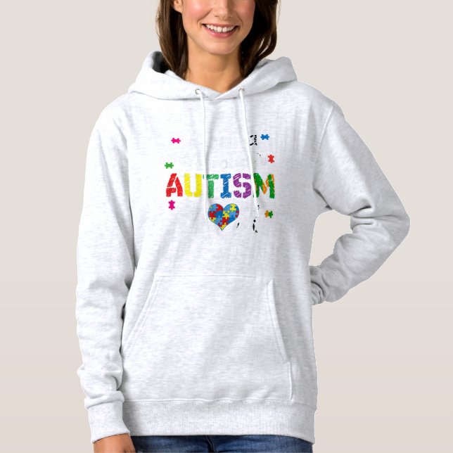 Pull À Capuche Je Suis Une Fier Chemise Maman Autiste. Grande idé (Devant)