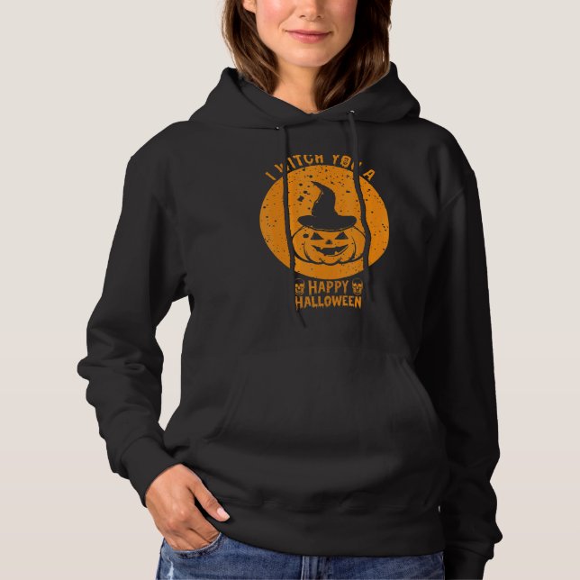 Pull À Capuche Je Vous Suis Un Citrouille Effrayant D'Halloween H (Devant)