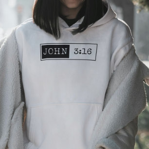 Pull À Capuche "Jean 3:16" Chrétien, verset de la Bible, Foi