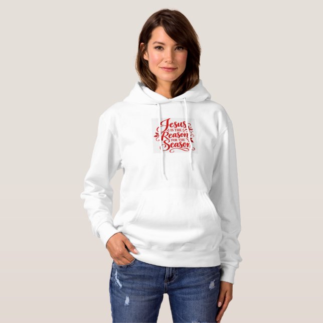 Pull À Capuche Jésus est la raison de la Saison (Devant entier)