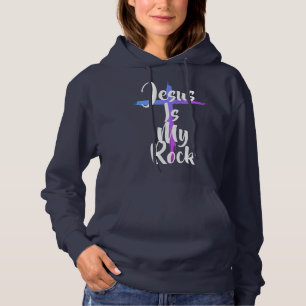 Pull À Capuche Jésus est mon rock & c'est comme ça que je roule s
