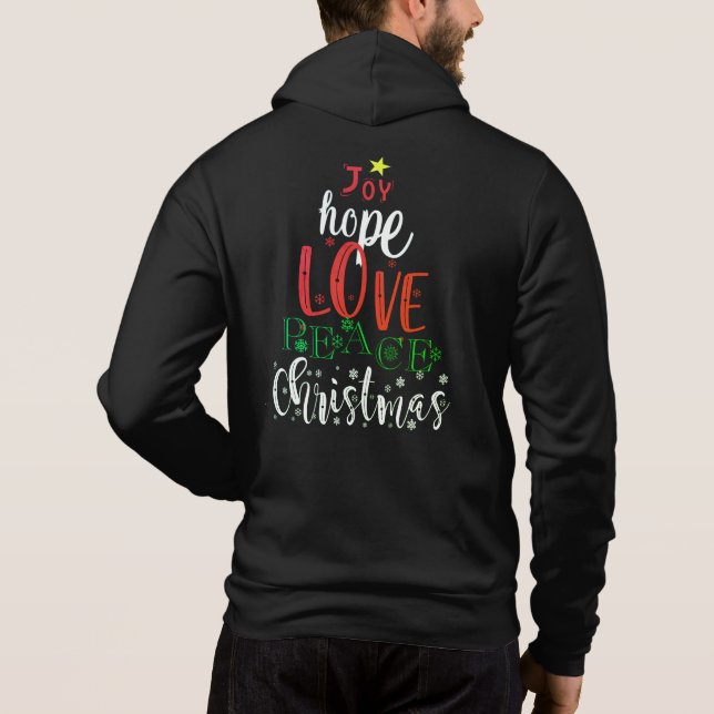 Pull À Capuche Joie Espoir Amour Paix Noël-14090 (Dos)