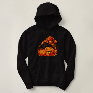Pull À Capuche Joli chat noir Halloween Citrouille Sorcière