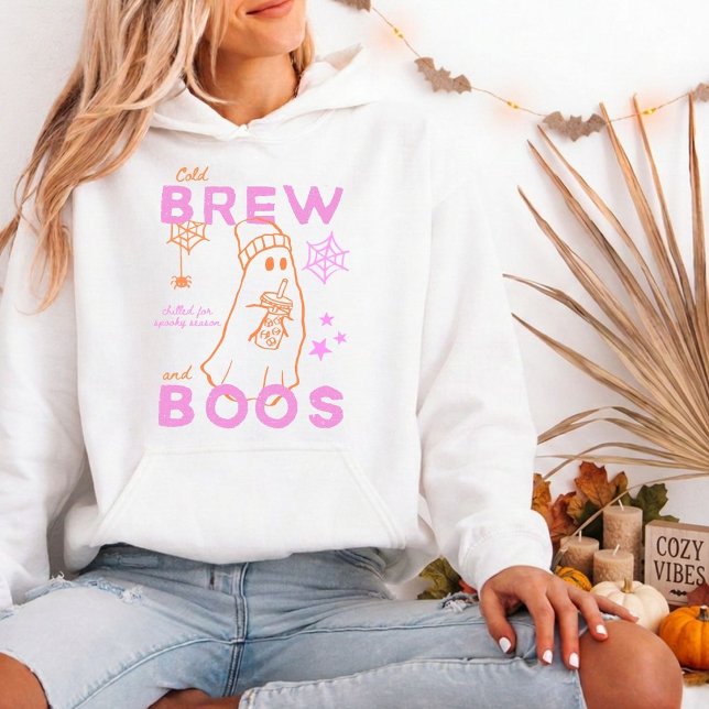 Pull À Capuche Joli fantôme café glacé Cold Brew Et Boos Graphiqu (Créateur téléchargé)