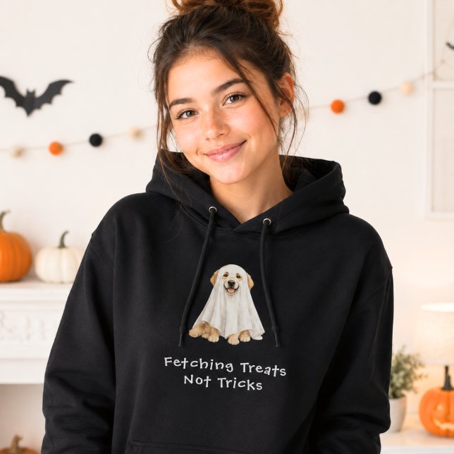 Pull À Capuche Joli fantôme de Halloween de Retriever doré (Créateur téléchargé)