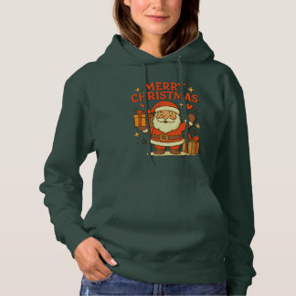 Pull À Capuche Joli Père Noël Art de Noël – Joyeux Noël