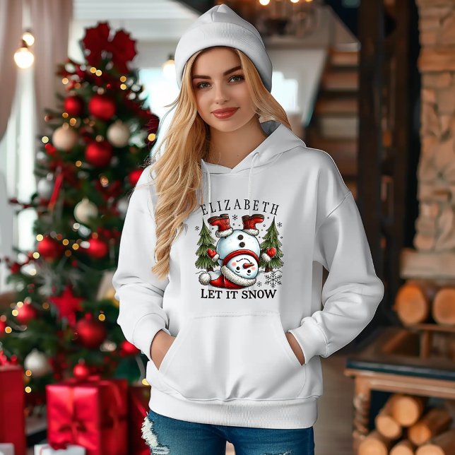 Pull À Capuche Joli Snowman : Laisser neiger Noël Joie (Créateur téléchargé)