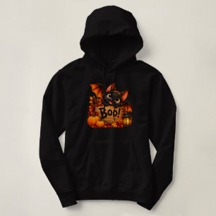Pull À Capuche Jolie chatte noire Halloween Citrouille Sorcière