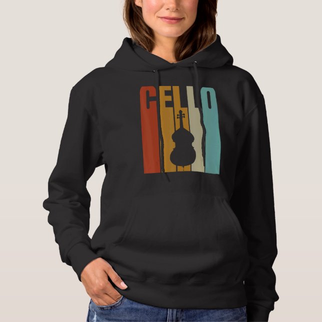 Pull À Capuche Joueur Cool Cello Retro (Devant)