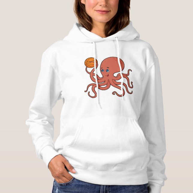 Pull À Capuche Joueur de basket-ball Octopus (Devant)