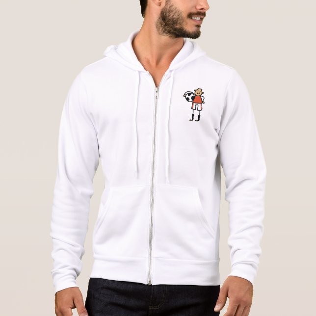 Pull À Capuche Joueur de football garçon silhouette collante (Devant)