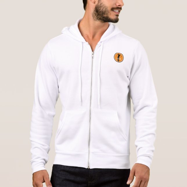 Pull À Capuche Joueur Golf Sports Monogramme Orange Noir (Devant)
