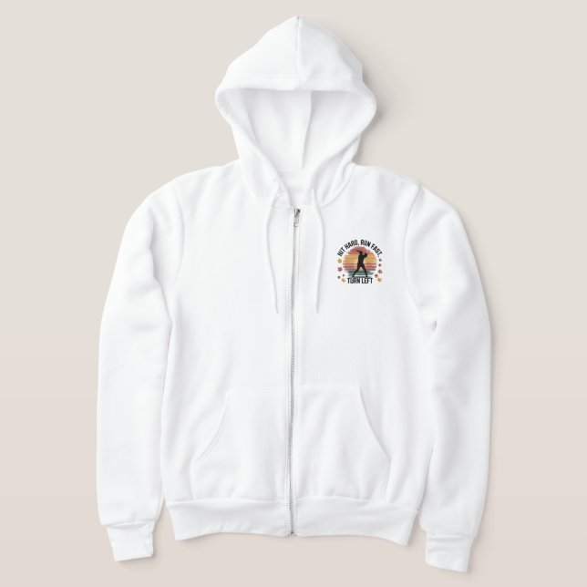 Pull À Capuche Joueurs de baseball frappent fort courent vite tou (Poser)
