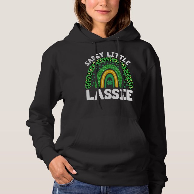 Pull À Capuche Jour de la Saint Patrick Sassy Little Lassie Boho  (Devant)