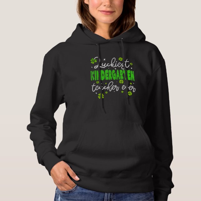 Pull À Capuche Jour de la St Patrick, enseignant à la maternelle  (Devant)