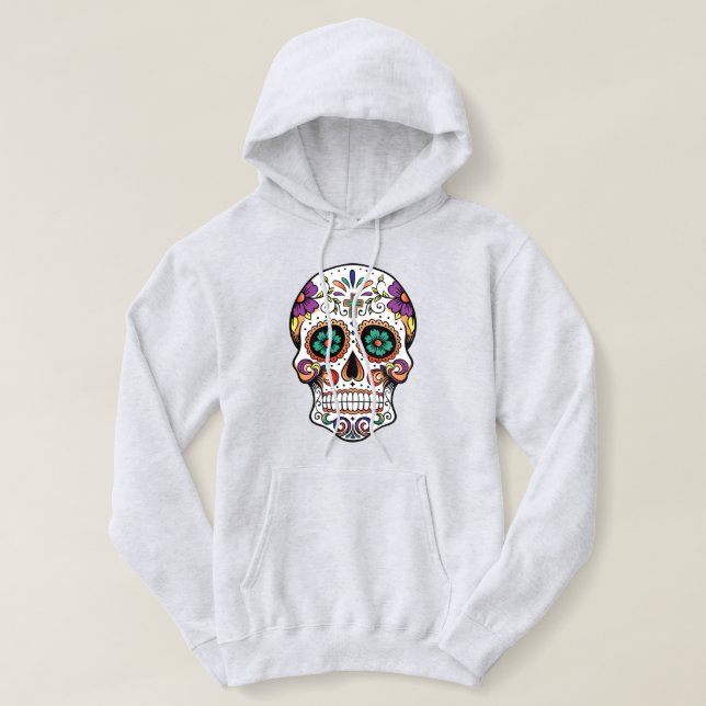 Pull À Capuche Jour des femmes du crâne de sucre mort (Design devant)