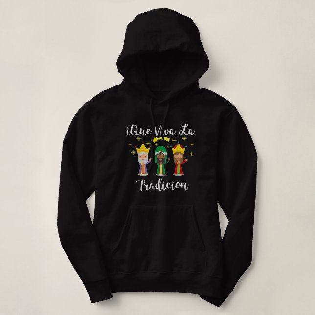 Pull À Capuche journée d'épiphanie trois sages te ique viva la tr (Design devant)