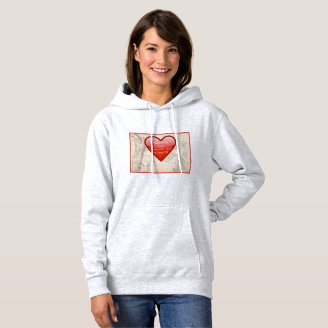 Pull À Capuche Joyeuse 160e Anniversaire Coeur Oregon Chemise! (Devant entier)