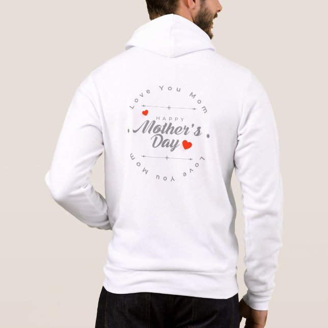 Pull À Capuche Joyeuse Fête des Mères Conception de Texte de Styl (Dos)