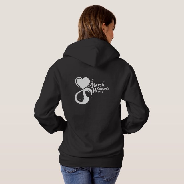 Pull À Capuche Joyeuse Journée internationale des femmes 2026 (Dos entier)