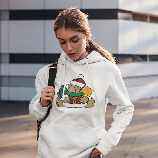 Pull À Capuche Joyeuses vacances Ours de Noël (Créateur téléchargé)