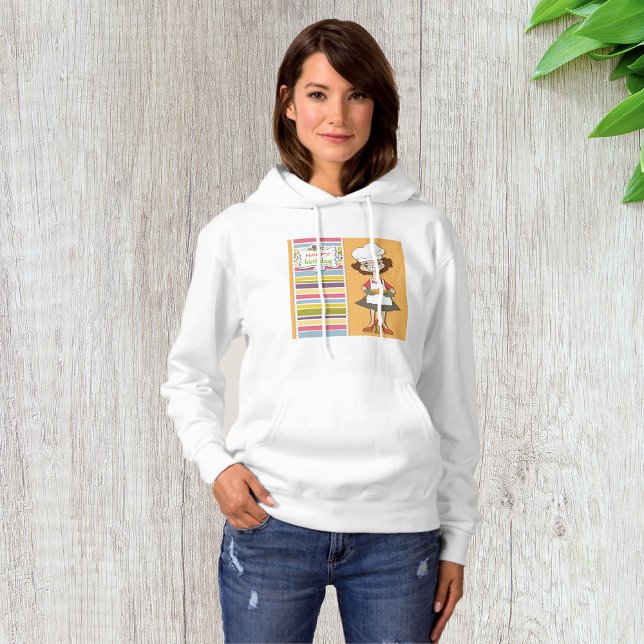 Pull À Capuche Joyeux Anniversaire Chef Pâtissier avec Tarte (Créateur téléchargé)