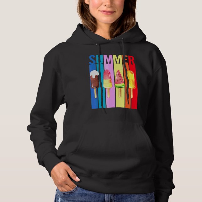 Pull À Capuche Joyeux Dernier Jour De L'École Bonjour Été Crème D (Devant)