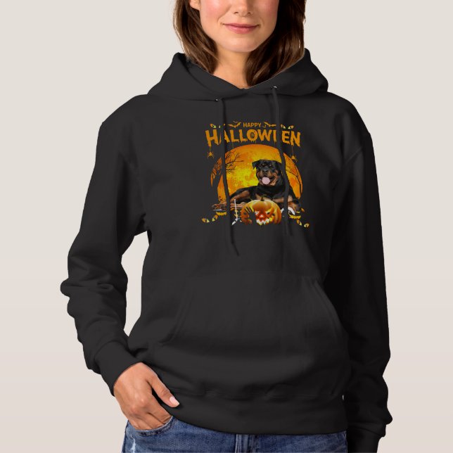 Pull À Capuche Joyeux Halloween Rottweiler Chien Citrouille Costu (Devant)