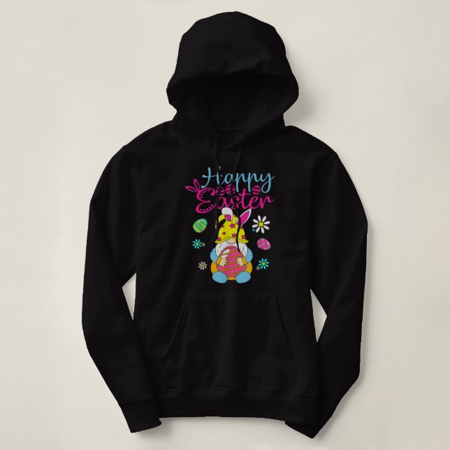 Pull À Capuche Joyeux lapin de Pâques jour Gnome de printemps Pâq (Design devant)