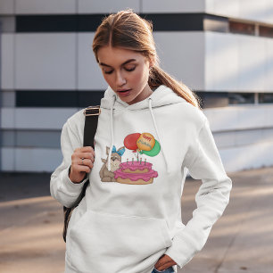 Pull À Capuche Joyeux Marionnette mignonne avec ballons et gâteau
