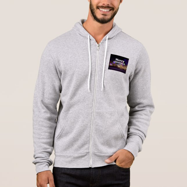 Pull À Capuche Joyeux Noël et bonnes voeux de Nouvel An (Devant)