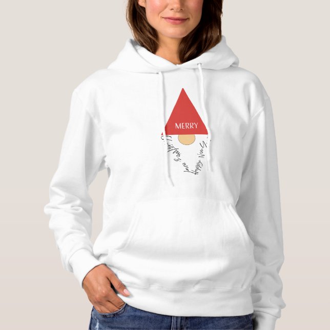 Pull À Capuche Joyeux Noël Gnome (Devant)