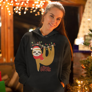 Pull À Capuche Joyeux Noël Sloth Vacances